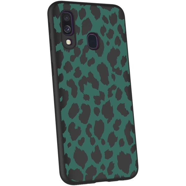 iMoshion Design hoesje Samsung Galaxy A40 - Luipaard - Groen / Zwart