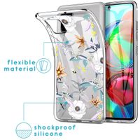 iMoshion Design hoesje Samsung Galaxy A71 - Bloem - Wit