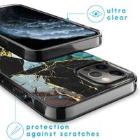 iMoshion Design hoesje iPhone 12 (Pro) - Marmer - Gebroken Blauw